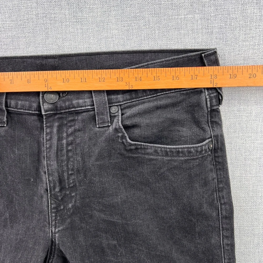 True Religion Ricky Relaxed Straight Jeans Mens 36x31 Black USA Made Denim Flaps